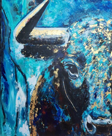Peinture intitulée "бык" par Olena Khristo, Œuvre d'art originale, Acrylique