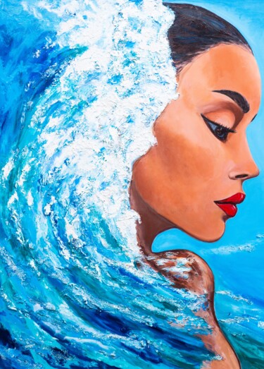 Malerei mit dem Titel "waves" von Olena Khristo, Original-Kunstwerk, Acryl