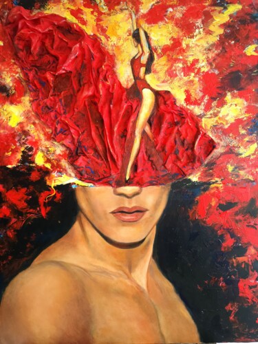Painting titled "Flamenco" by Olena Khristo, Original Artwork, Acrylic