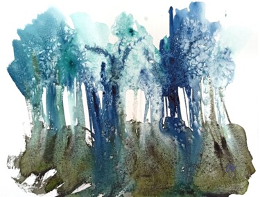 Peinture intitulée "Forest of power - o…" par Olena Koliesnik, Œuvre d'art originale, Aquarelle