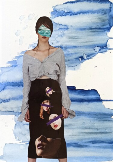 Collages titled "Other people's thou…" by Olena Koliesnik, Original Artwork, Watercolor