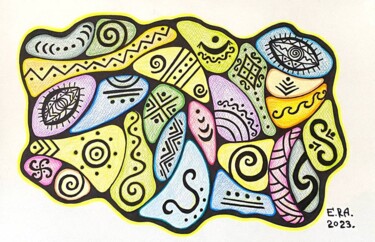 Peinture intitulée "Talent activation" par Olena Kovalenko, Œuvre d'art originale, Crayon