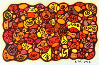 Pintura intitulada "Autumn in Ukraine" por Olena Kovalenko, Obras de arte originais, Lápis
