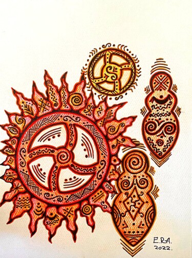 "Goddess wheel" başlıklı Tablo Olena Kovalenko tarafından, Orijinal sanat, Kalem