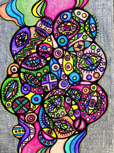 Painting titled "Confetti" by Olena Kovalenko, Original Artwork, Marker