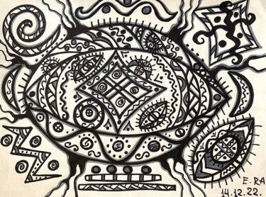 Painting titled "Monochorome" by Olena Kovalenko, Original Artwork, Marker