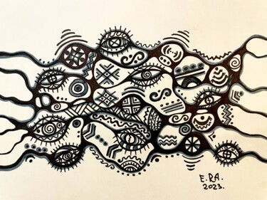 Painting titled "Conscious path" by Olena Kovalenko, Original Artwork, Marker