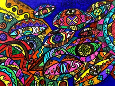 Painting titled "Flight" by Olena Kovalenko, Original Artwork, Marker