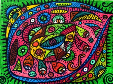 Painting titled "Fish" by Olena Kovalenko, Original Artwork, Marker