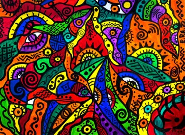 Painting titled "Dynamics" by Olena Kovalenko, Original Artwork, Marker