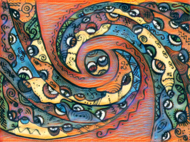 Arte digital titulada "Digital spiral" por Olena Kovalenko, Obra de arte original, Imagen generada por IA