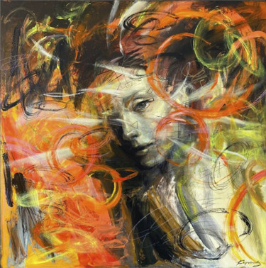 Pintura titulada "Abstract Woman Pain…" por Olena Kryvonos, Obra de arte original, Oleo Montado en Bastidor de camilla de ma…