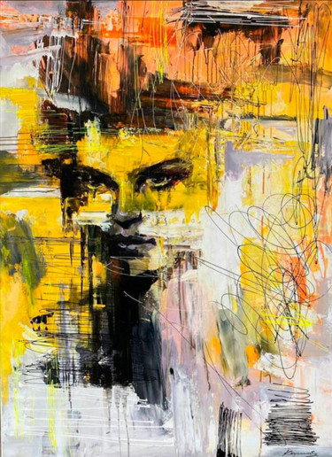 Peinture intitulée "Colorful Woman Pain…" par Olena Kryvonos, Œuvre d'art originale, Acrylique Monté sur Châssis en bois