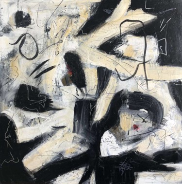 Pintura titulada "Black And White Pai…" por Olena Kryvonos, Obra de arte original, Oleo Montado en Bastidor de camilla de ma…