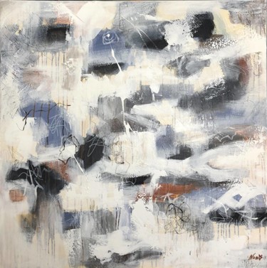 Peinture intitulée "Beige Painting On C…" par Olena Kryvonos, Œuvre d'art originale, Huile