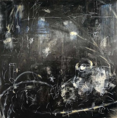 Pintura intitulada "Abstract Black Art…" por Olena Kryvonos, Obras de arte originais, Acrílico Montado em Armação em madeira