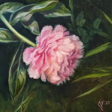 Pintura titulada "Pink Рeony" por Olena Kucher, Obra de arte original, Oleo