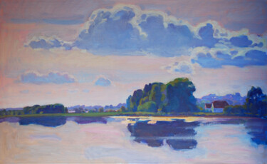 Painting titled "Summer Landscape" by Olena Kurovska, Original Artwork, Oil