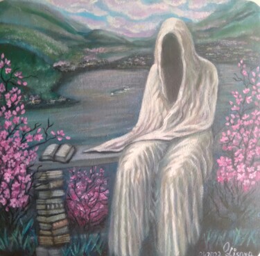 Картина под названием "Лагуна с призраком" - Olena Lisova, Подлинное произведение искусства, Масло Установлен на картон