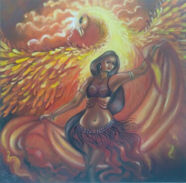 Peinture intitulée ""Танец жар-птицы"" par Olena Lisova, Œuvre d'art originale, Huile