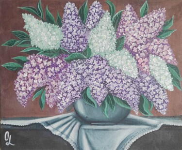 Pittura intitolato "Цветы сирени" da Olena Lisova, Opera d'arte originale, Acrilico