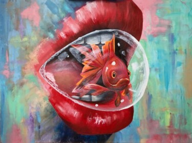 Картина под названием "The catching" - Olena Nesterenko, Подлинное произведение искусства, Масло