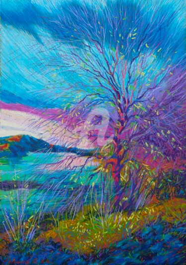 Картина под названием "A la lumière du ciel" - Olena Polovna, Подлинное произведение искусства, Пастель