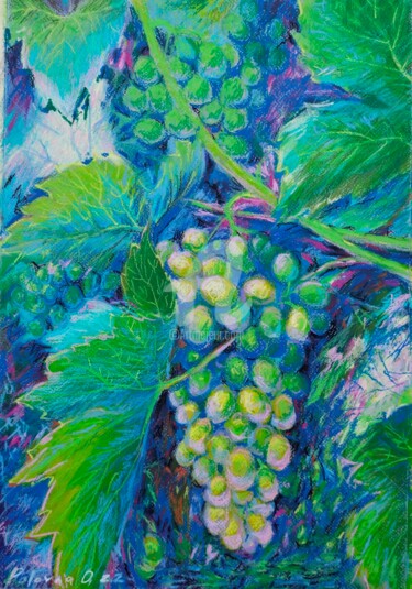 Painting titled "Glon de raisins" by Olena Polovna, Original Artwork, Pastel