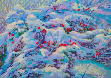 Peinture intitulée "Rose musquée fard à…" par Olena Polovna, Œuvre d'art originale, Pastel