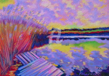 Painting titled "crépuscule" by Olena Polovna, Original Artwork, Pastel