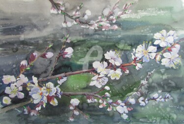 Malerei mit dem Titel "spring Весна" von Olena Polovna, Original-Kunstwerk, Aquarell