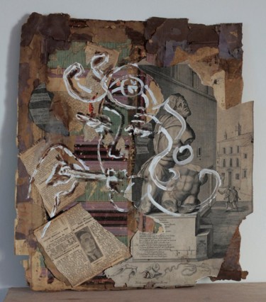 Artisanat intitulée "Collage N°4" par Olena Rabitcheva, Œuvre d'art originale