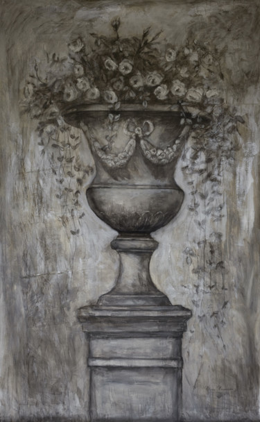 Painting titled "Vase Médicis N°6" by Olena Rabitcheva, Original Artwork, Oil