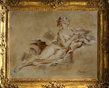 Painting titled "Nu style François B…" by Olena Rabitcheva, Original Artwork, Oil