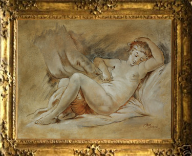 Painting titled "Nu style François B…" by Olena Rabitcheva, Original Artwork, Oil