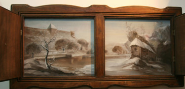 Peinture intitulée "La fenêtre avec un…" par Olena Rabitcheva, Œuvre d'art originale, Huile
