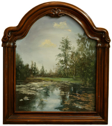 Peinture intitulée "Paysage de rivière" par Olena Rabitcheva, Œuvre d'art originale, Huile