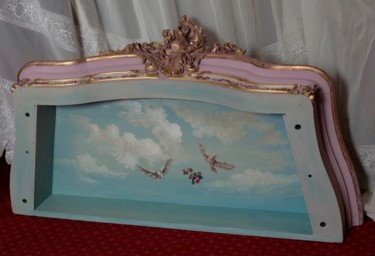 Peinture intitulée "Ciel de lit peint" par Olena Rabitcheva, Œuvre d'art originale