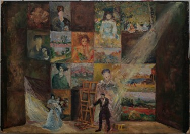 Painting titled "Décors de théâtre N…" by Olena Rabitcheva, Original Artwork, Oil