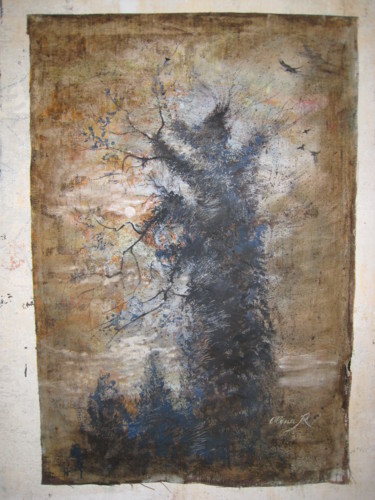 Peinture intitulée "L'arbre" par Olena Rabitcheva, Œuvre d'art originale, Huile
