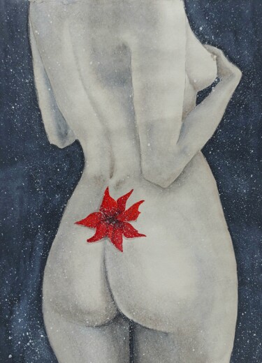 Peinture intitulée "Уязвимость" par Olena Yemelianova, Œuvre d'art originale, Aquarelle