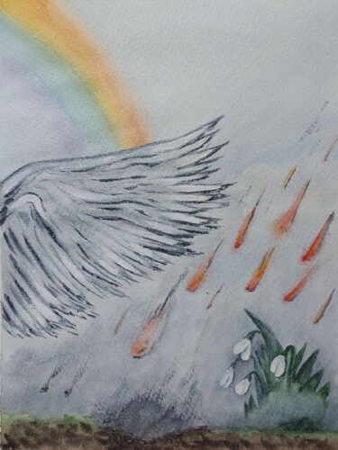 Painting titled "Hope" by Olena Yemelianova, Original Artwork, Watercolor