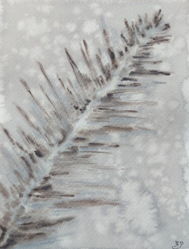 Картина под названием "Gray abstraction" - Olena Yemelianova, Подлинное произведение искусства, Акварель