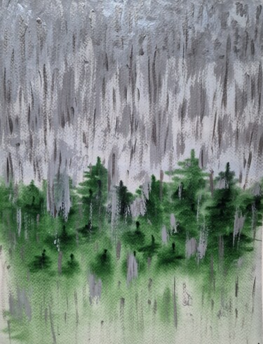 Painting titled "Rain" by Olena Yemelianova, Original Artwork, Acrylic