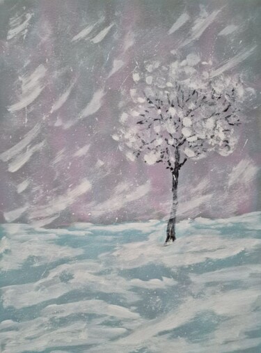 Painting titled "Blizzard" by Olena Yemelianova, Original Artwork, Acrylic