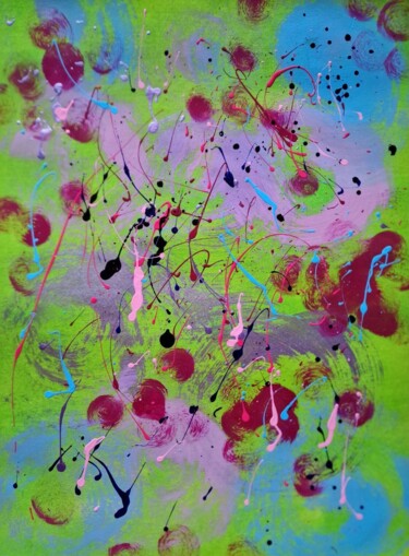 Peinture intitulée "Dance of color" par Olena Yemelianova, Œuvre d'art originale, Acrylique