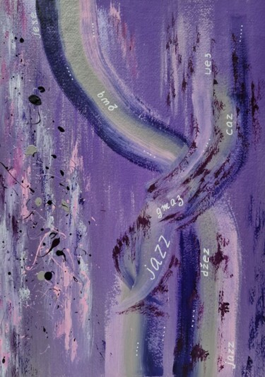 Painting titled "lavender jazz" by Olena Yemelianova, Original Artwork, Acrylic