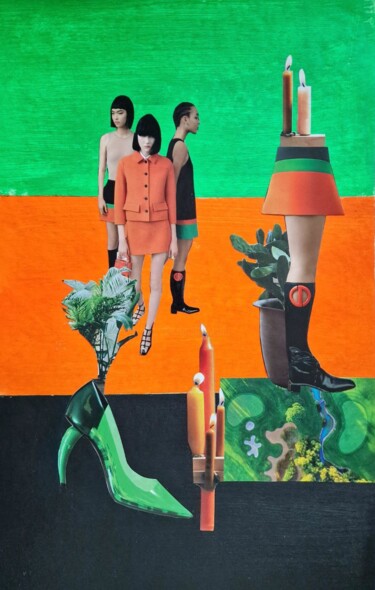 Collages titled "The cost of fashion" by Olena Yemelianova, Original Artwork, Collages