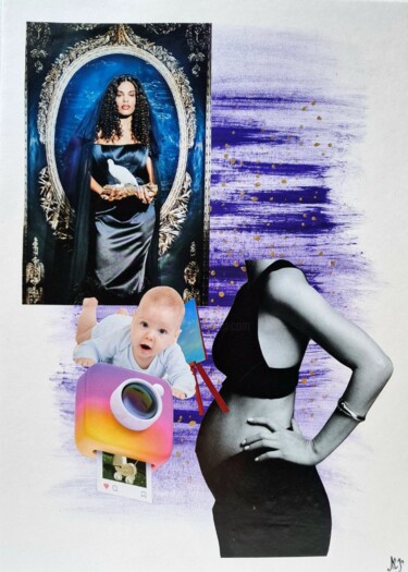 Collages intitolato "Growing up moment" da Olena Yemelianova, Opera d'arte originale, Collages