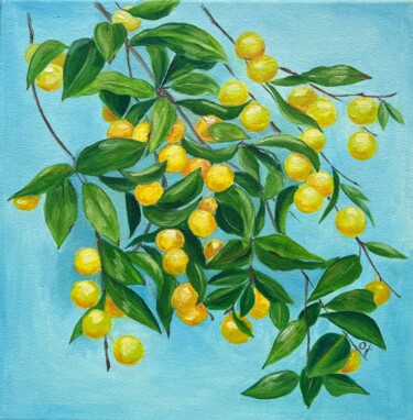 Pintura titulada "Cherry plum" por Olena Zhylenko, Obra de arte original, Oleo